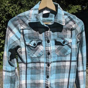 O'Neill Plaid Button-Up Flannel Shirt (Women's Small)